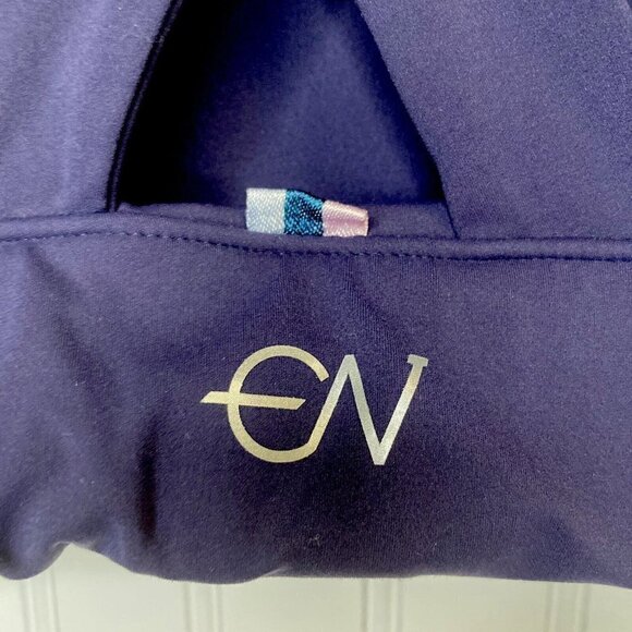 Enavant Sport Bra Top Calypso Blue White Stripe Wide Criss Cross Straps-M - Picture 4 of 7